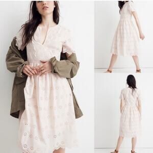 Madewell Cream Eyelet Midi Dress